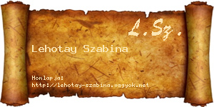 Lehotay Szabina névjegykártya
