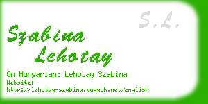 szabina lehotay business card